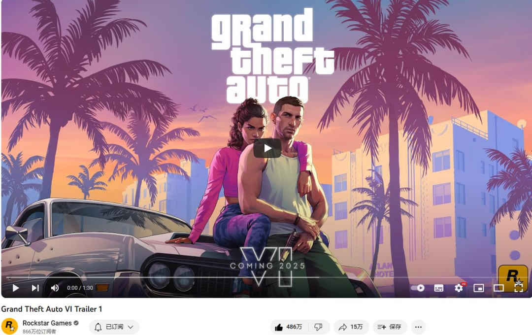 游戏圈紫微星终于现真身！《GTA6》官宣2025年发售