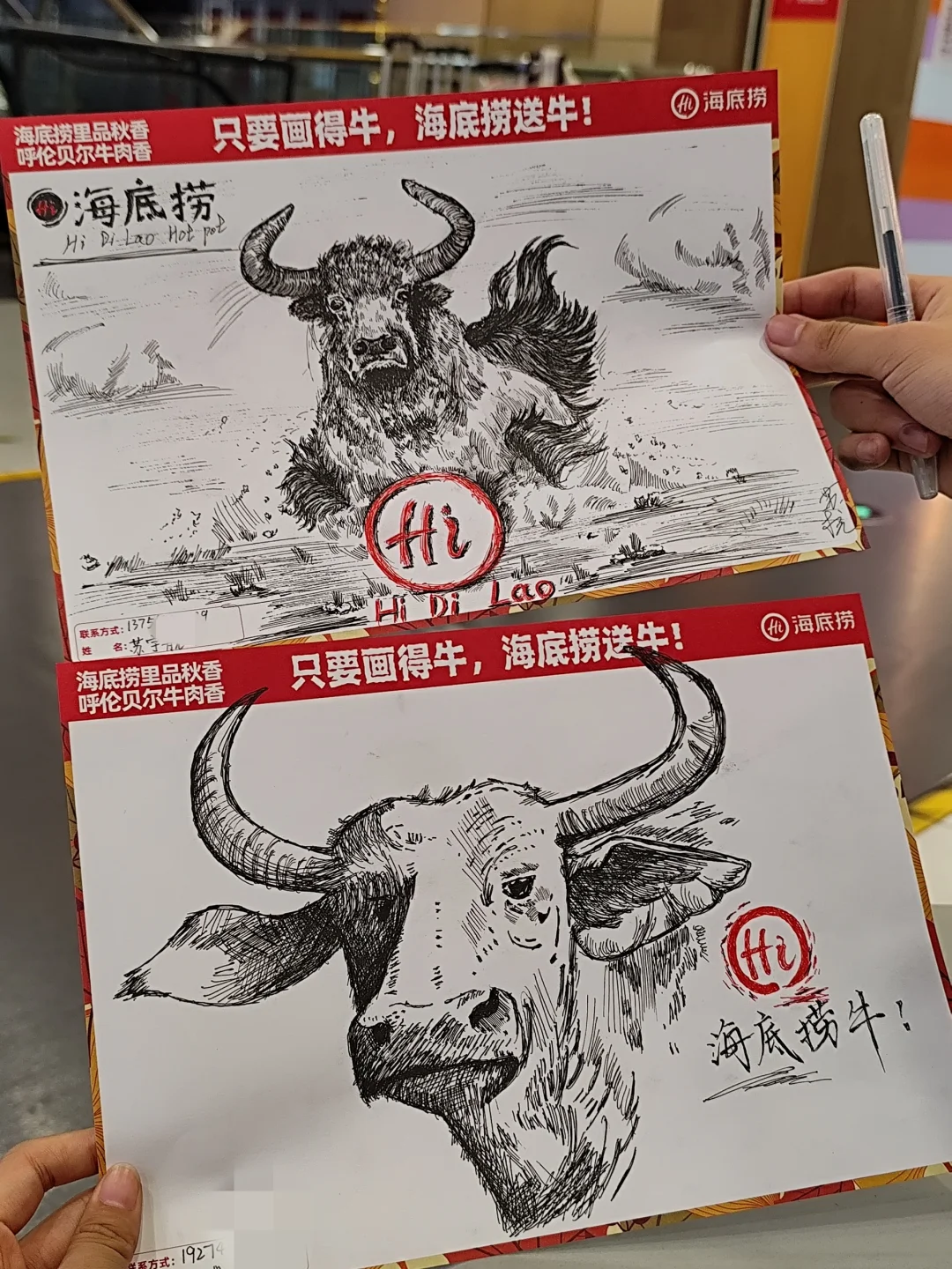 海底捞“画牛送牛”活动，炸出一堆民间高手