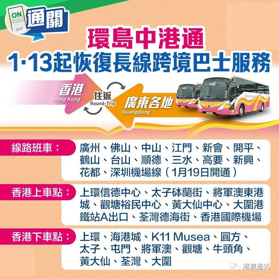 通关直击！香港1月13日起恢复长线跨境巴士服务(香港跨境巴士 香港到广州)